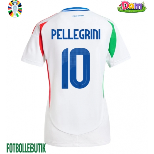 Italien Lorenzo Pellegrini #10 Bortatröja Kvinnor EM 2024 Kortärmad